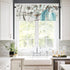 Mason Jar Cotton Flower Valances for Windows - 54x18 inch Rod Pocket Kitchen Curtains, Floral Wooden Plank Design