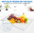 Tempered Glass Cutting Board, 16"x 12" Clear Glass Cutting Board for Kitchen Countertop, Glass Board with Non Anti-Slip Feet, Scratch Resistant, Heat and Shatter Resistant, Easy to Clean by VSAR House