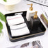 13"*13" Black Square Decorative Tray with Handles, Versatile Serving Tray for Coffee Table, Ottoman, Ideal for Serving