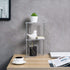 3 Counter MyGift Tier Corner Shelf for Desk, Triangle Shelf Storage Organizer Stand, Acrylic Corner Shelf Display