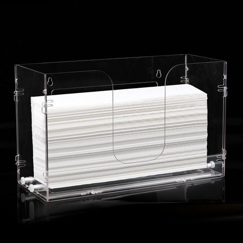 evron Countertop Paper Towel Dispenser & Wall Mount Clear One-Hand Pull C Fold Z Fold Trifold and Multifold Paper Towel