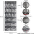 2 Pack Extra Large Over Door Shoe Organizers, Closet Shoe Rack with 12+6 Crystal Pockets, 8+8 Hooks, Black (59"x 21.6")
