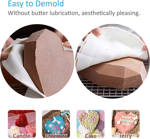 Breakable Heart Mold Set for Chocolate, Heart Silicone Molds with Hammers and Dropper for Valentine Candy Making
