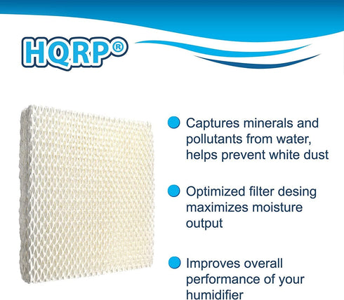 HQRP 2-Pack Wick Filter Replacement for Honeywell Filter T HFT600 / HFT600PDQ Compatible with Honeywell HEV615 HEV620 HEV600 Series Top Fill Cool Mist Humidifiers