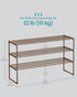 3-Tier 16-20 11.8 36.2 21.7 Inches, ULSA303K01 SONGMICS Shoe Rack, Shoe Organizer, Metal Storage Shelf, Upright