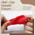 4 PCS Silicone Assist Handle Holder, Heat Resistant Pot Handle Covers, Non-Slip for Kitchen Pot Pan, Black + Red