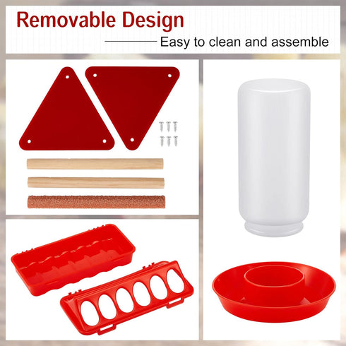 12 Patelai Pcs Chick Feeder and Waterer Kit Feeding Supplies with Mini Perch Chicken Starter Kit for Coop and Brooder