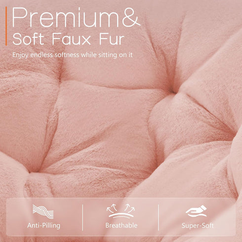 Cozy Sweetcrispy Saucer Chairs, Comfy Folding Faux Fur Living Room Reading Lounge Chair with Soft Thick Padded Seat