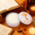 Reallnaive Blessed Salt Cellar Holy Salt Container with Gold Cross Religious Gift Catholic Sacrament Box for Christians