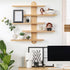 Panalo 16 inches 2 Wooden Floating Shelves for Wall, Small Wood Display Shelves Rack for Collectibles-Figures, Mini