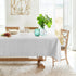 210GSM (White,60x84 Inch) Obstal Rectangle Table Cloth, Water Resistance Microfiber Tablecloth, Decorative Fabric Table