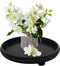 Hodeframe Coffee Table Tray : 12in Decorative Tray Ottoman Black Round Wood for