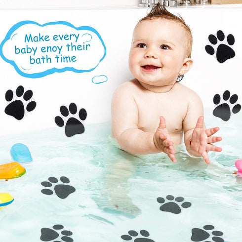 Mudder 20 Pcs Non Slip Bathtub Stickers, Shower Floor Safety Adhesive Paw Decals for Tubs, Anti Slip Applique
