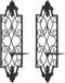 Set of 2 Metal Wall Sconce Candle Holders, Fleur De Lis Detailed