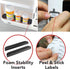 Cabinet Caddy Spice Rack Organizer for Cabinet - Slide & Rotate Kitchen Organizers - 2 Double-Decker Shelves - Non-Skid