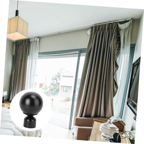 Artibetter 2pcs Roman Pole Decorative Head Curtain Pole Finials, Iron Drapery Rod Ends for Curtain Rail