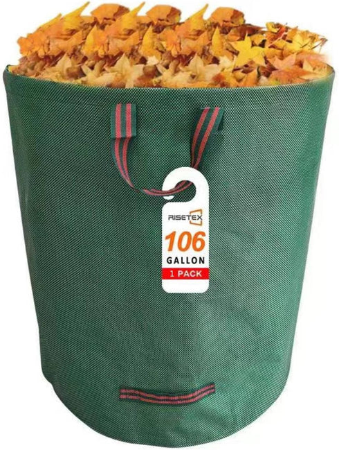 106 4 Gallon Leaf Bag & Yard Waste Collector - Reusable Standable Lawn/Garden Clippings Container with Handles