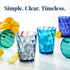 US Acrylic Optix 14oz Reusable Drinking Glasses (Set of 8) in Coastal Colors | BPA-Free Tumblers, Made in USA |
