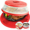 2 in 1 Aidacom Microwave Mat & Food Cover - 12" Mat as Bowl Holder, Silicone Trivet, Pot Holders, Drying, Baking, Red