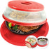 2 in 1 Aidacom Microwave Mat & Food Cover - 12" Mat as Bowl Holder, Silicone Trivet, Pot Holders, Drying, Baking, Red