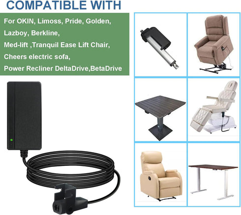 ZBPOWER Wall Plug-in Recliner Power Supply, 29V 2A AC/DC Transformer for Lift Chair or Power Recliner Model