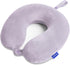 Travel Pillow Memory Foam for Airplanes - Neck Pillow for Traveling with Attachable Snap Strap (Gray Purple)
