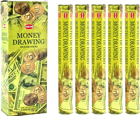 Hem Money Drawing Incense Sticks, 120 Sticks, 6 Boxes, 9 Inches Long, 20g per Box