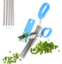 Herb Scissors with Kitchen Gadgets Retail Package - Multipurpose Kitchen Shears with 5 Sharp Blades