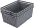 Farmoon Grey Plastic Weave Organizer Basket, 3 Packs of Plastic Storage Baskets