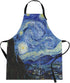 Britimes Apron for Home Kitchen Cooking Baking Gardening, 32x28 inch with Pockets Starry Night Oil Painting