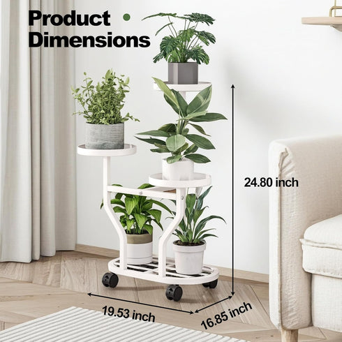 3 3 Plant Stand with Wheels Tier Metal Plant Holder Corner Flower Shelf for Multiple Plants Display Rack for Bedroom