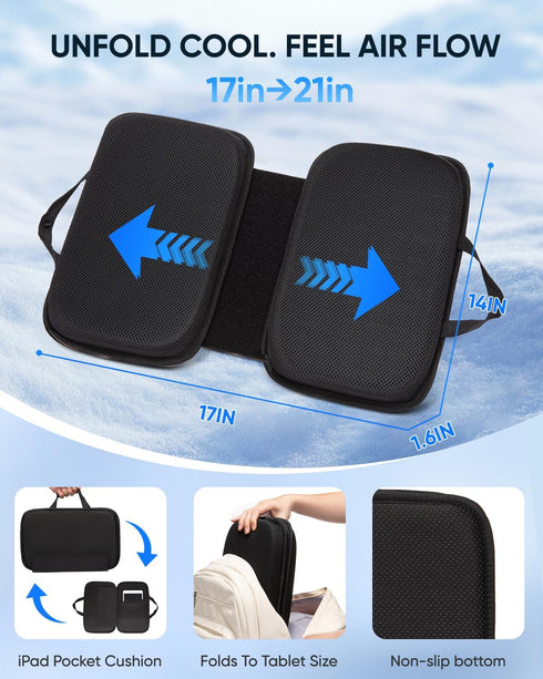 Sino Selected Ergo-Gel Airplane Seat Cushion, Gel-Infused Memory Foam Seat Cushion, Foldable Chair Cushions for Office