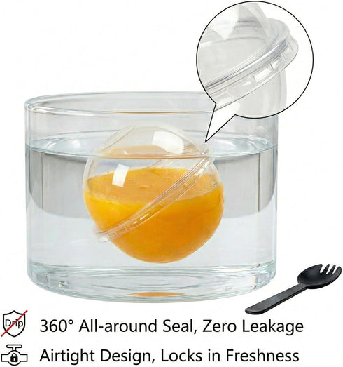 50 Pack 8.5oz Disposable Parfait Dessert Cups with Dome Lids & Black Sporks - Clear Parfait Cups for Yogurt, Fruit