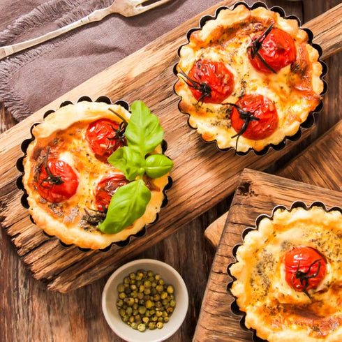 Mini Tart Pan Set of 12, Non-Stick 4 Inch Quiche Pan, Removable Bottom for Pies and Desserts
