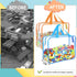 OPELETNNT 6 Packs Books6 Large Toy Storage Bags with Labels, Reusable Clear PVC Board Game Storage, Travel Waterproof