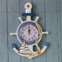 Nautical Wheel Rudder Steering Wheel Decor, Mediterranean Style Anchor Clock Beach Sea Theme Wall Hanging Decoration