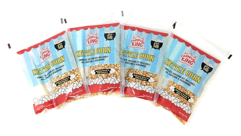 Al In One Kettle Corn Kit, 4 Pack for 6 OZ Popper or Larger