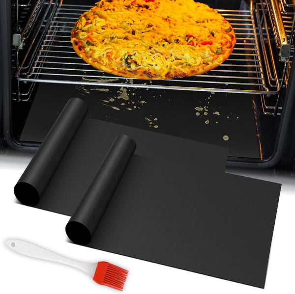 Oven Liners for Bottom of Oven, 2 Pack Reusable Heavy Duty Teflon Oven Mat Set, Non Stick for Electric & Gas Ovens