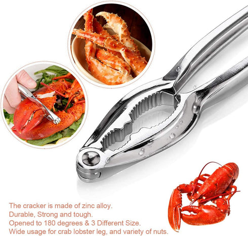 10PCS Crab Nut Crackers and Seafood Tools, Stainless Steel Lobster Crackers and Picks Set, 10pcs Including 2 Crackers,