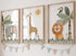 Eviepops Prints Cute Safari Animals Set of 3 Unframed Prints for Baby