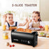 Long Slot Toaster, 2 Slice Stainless Steel with Cover, 1.65'' Extra Wide Slot, 6 Shade Settings, Removable Crumb Tray,