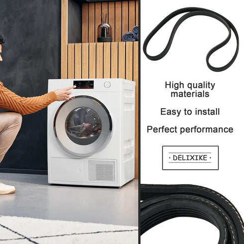 WE12X27300 Washing Machine Belt Compatible with Whirlpool Amana GE Laundry Center Combo Washer Dryer Drive Belt