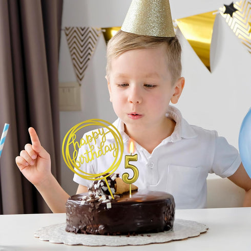 10-Piece Number Birthday Candles, Glitter Cake Toppers for Birthday & Wedding Parties