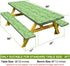 96in, Picnic Table Cover with Bench Covers Camping Essentials Waterproof Windproof Camping Tablecloth with Drawstring