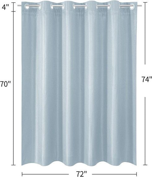 Set, MitoVilla No Hooks Needed Blue Waffle Shower Curtain Liner Modern Waffle Weave Heavy Duty Fabric Cloth Shower
