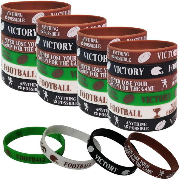 36 PCS Football Motivational Rubber Bracelets - Super Bowl Sports Birthday Party Favors Decorations
