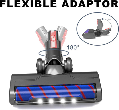 Upgraded Hardwood Floor Vacuum Attachments with Headlights for Dyson V7V8, Replacement Parts Motorhead, Soft Roller