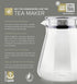 2-in-1 (40 Oz) Teabloom One-Touch Tea Maker, Teapot and Kettle with Stainless Steel Filter Lid for Loose Tea Stain-Free