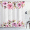 Ambesonne Farmhouse Shower Curtain, Watercolor Classic Geranium Petals, Cloth Fabric Bathroom Decor Set