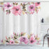 Ambesonne Farmhouse Shower Curtain, Watercolor Classic Geranium Petals, Cloth Fabric Bathroom Decor Set